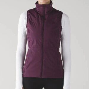 Lululemon Won't Stop Vest Women's Size 8 Water Resistant Plum Slim Fit